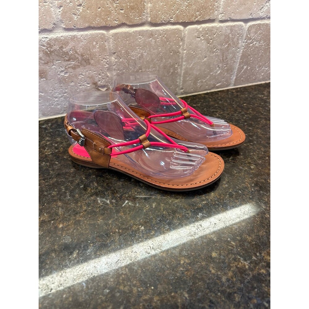 Coach Coco Leather Thong Sandals Hot Pink 6.5 B EUC